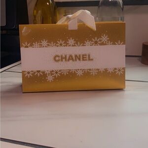 CHANEL Gold and White Gift Bag